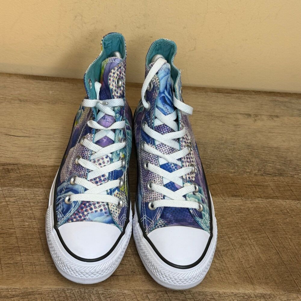 Converse Chuck Taylor All Star high-top digital floral purple shoes women’s 7 - Picture 3 of 6